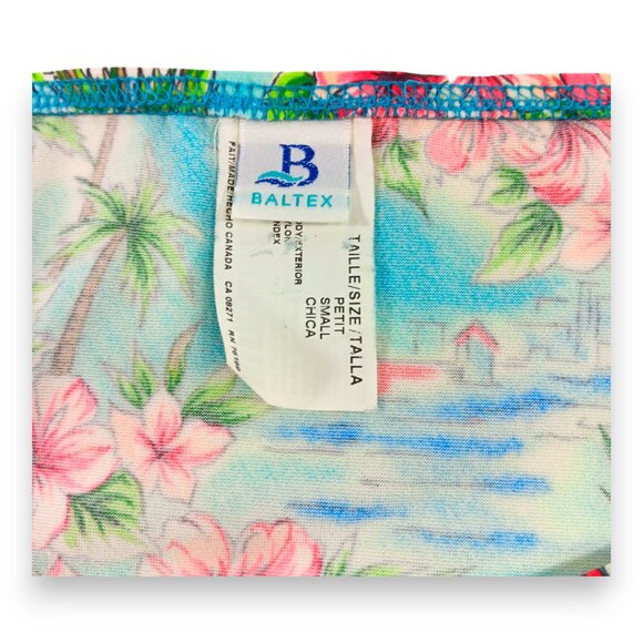 Vintage-BALTEX-Women's Bathing Suit Cover up-Skirt-Swimwear-Summer-Blue-Pink - Picture 13 of 13